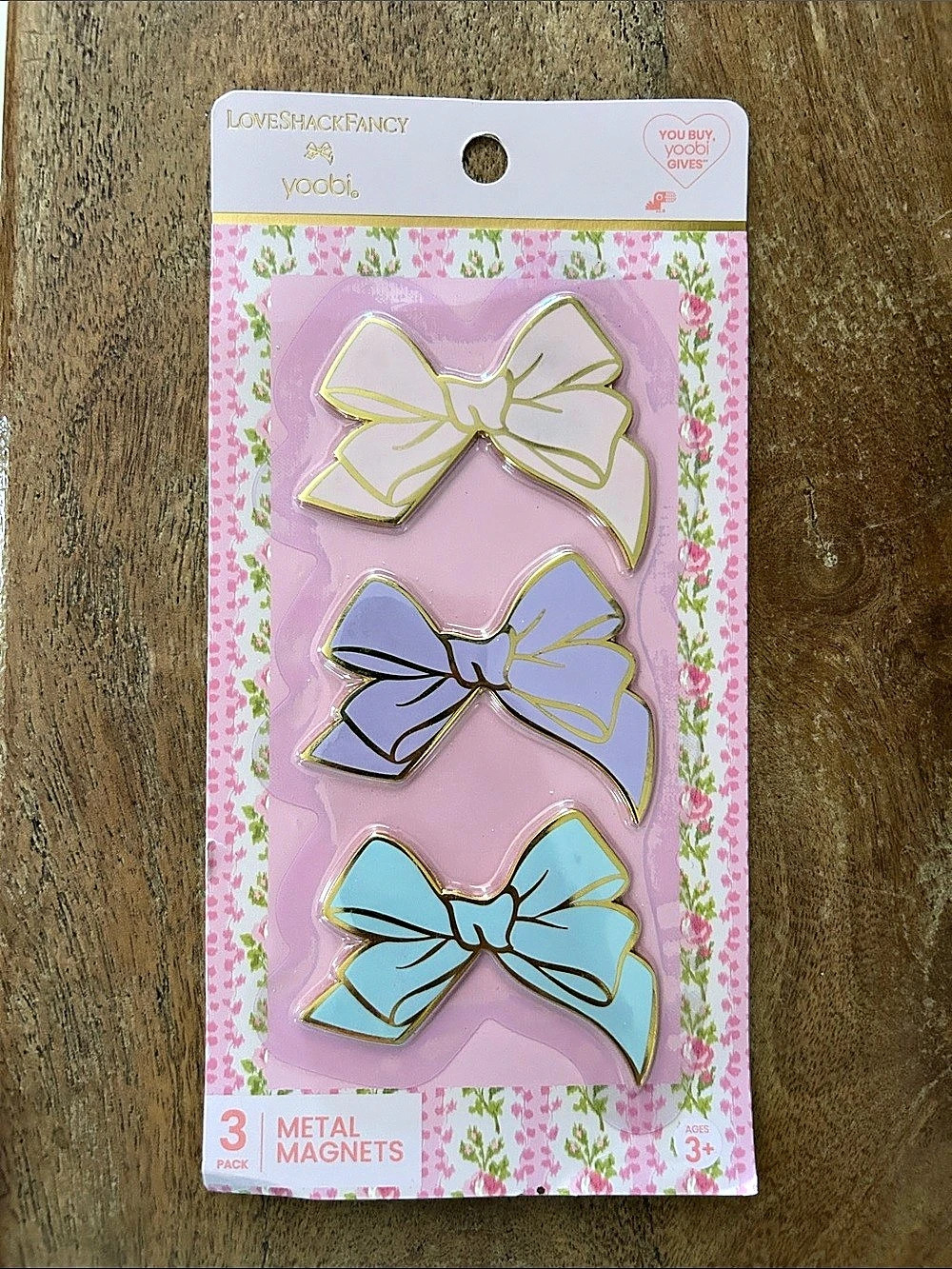 yoobi Bow Hair Magnets Pink & Blue NWT